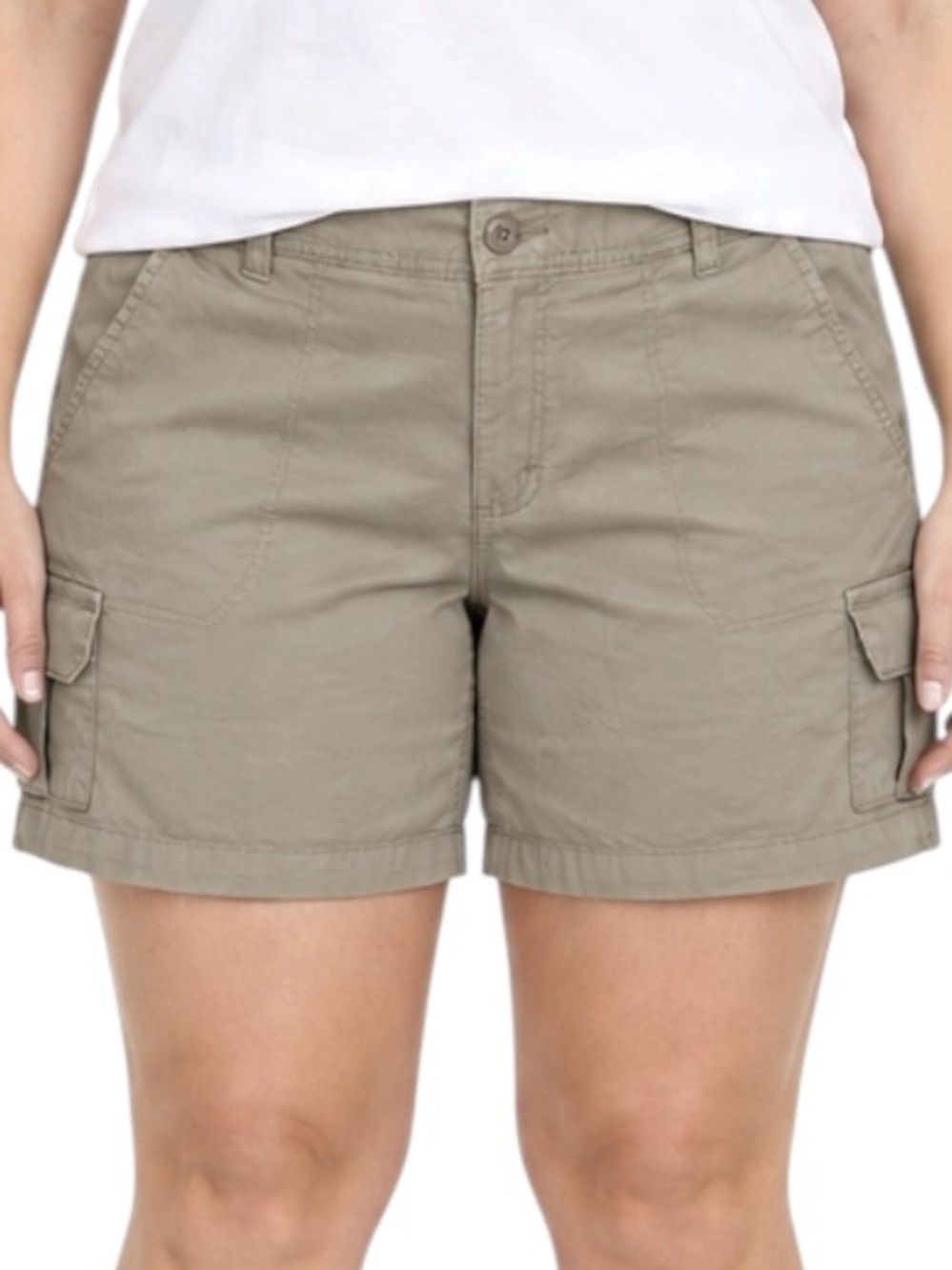 Lee Women’s Size 14 Khaki Cargo Utility Shorts Stretch